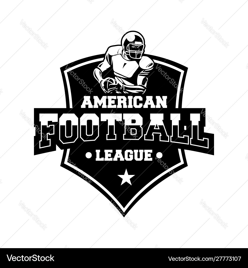 American Football Shield Badge vector image