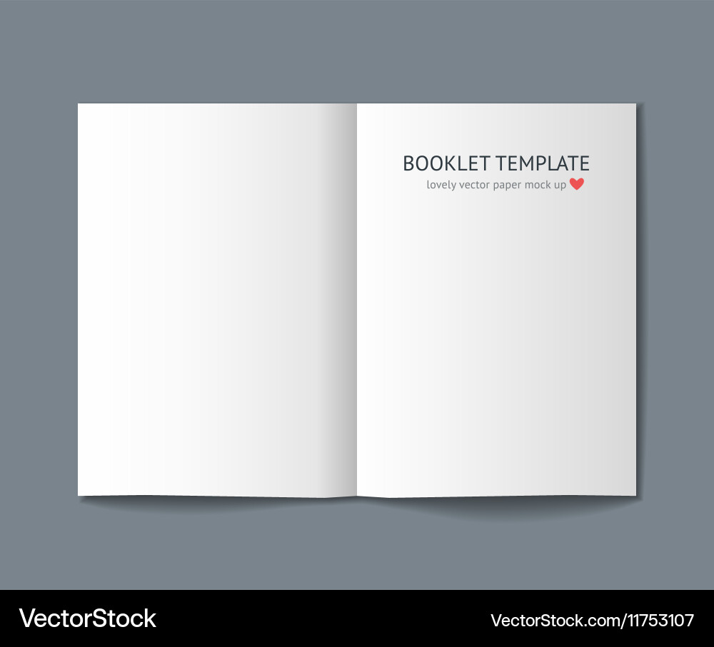 Blank booklet with shadow isolated on background vector image