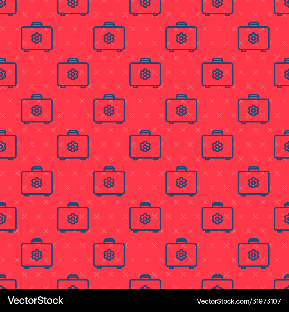Blue line toolbox icon isolated seamless pattern Blue line toolbox icon isolated seamless pattern Vector Image