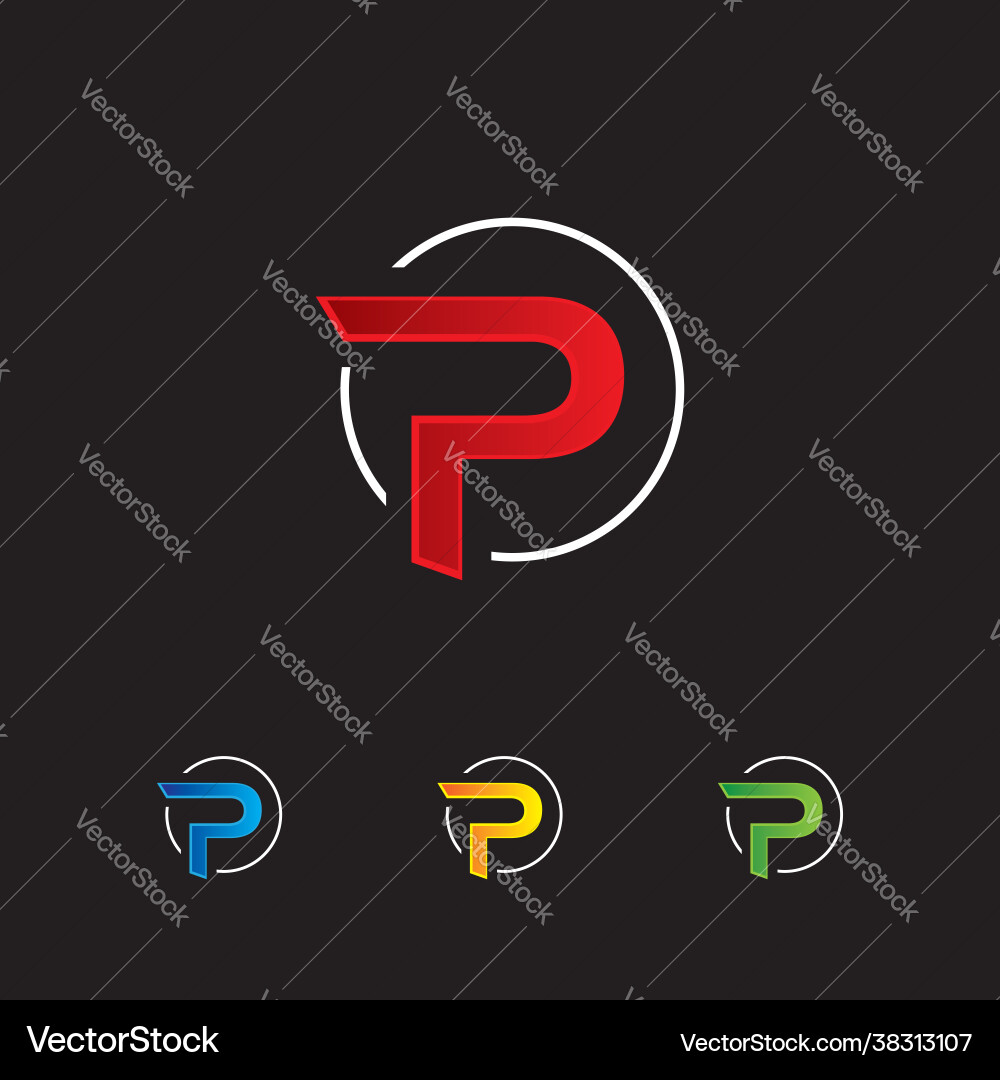 Brief P Logo Symbol vektorbild