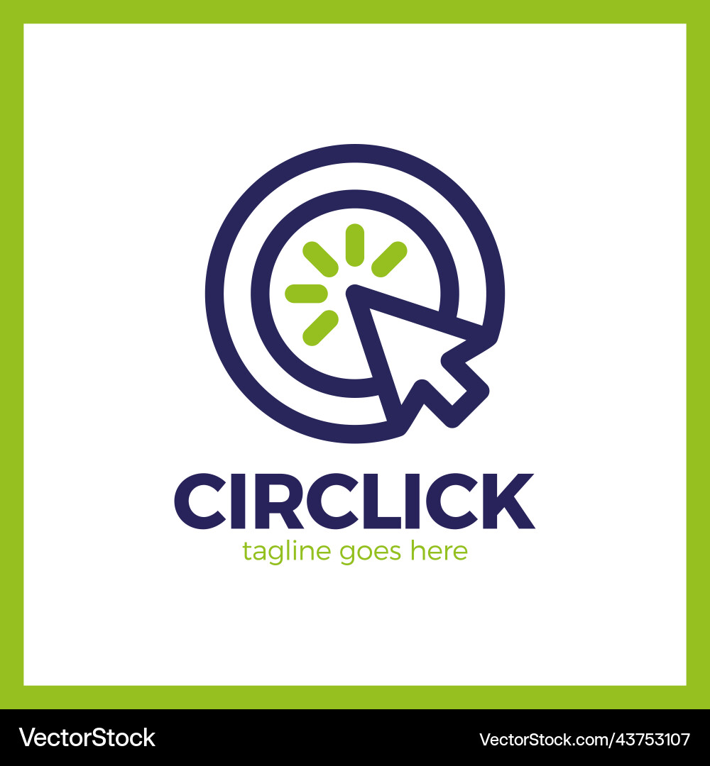 Circle arrow click icon line mouse cursor logotype vector image