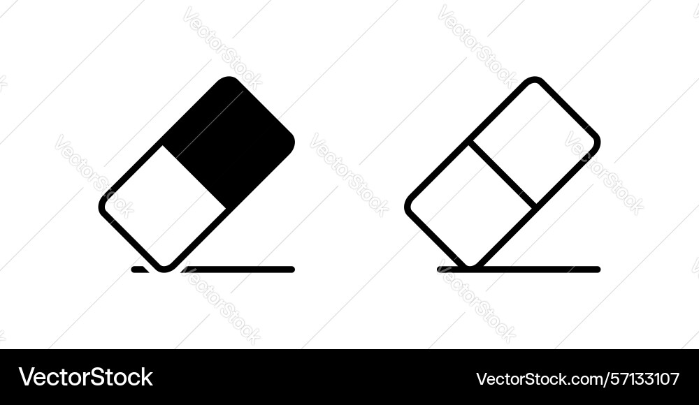 Clean eraser icon set ideal for correction Clean eraser icon set ideal for correction Vector Image