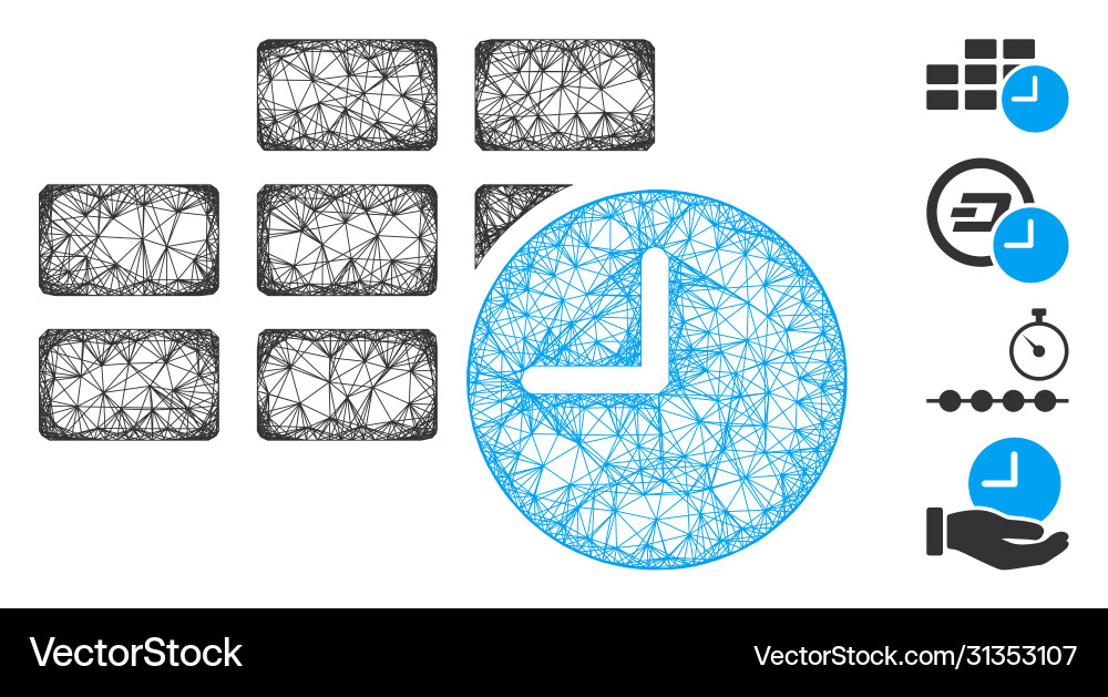 Date time web mesh Date time web mesh vector image