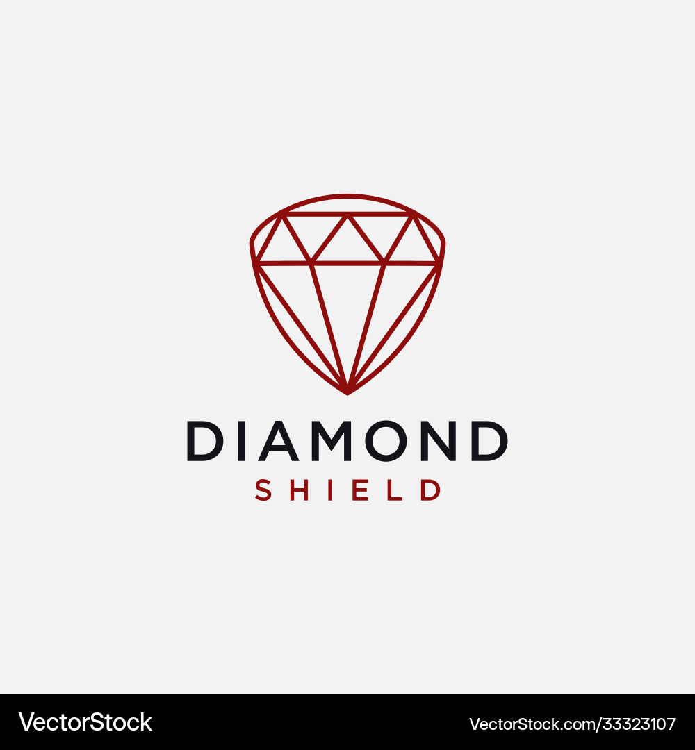 Diamond shield logo icon template vector image