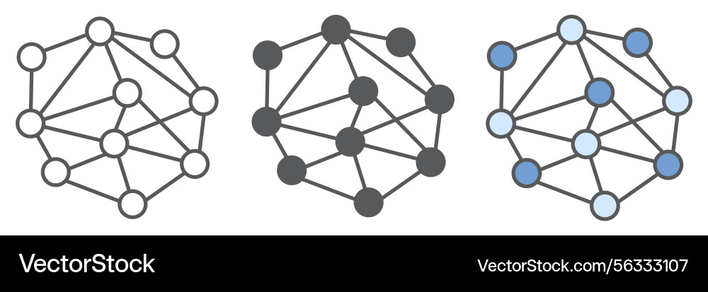 Distributed network icon collection connect vector image