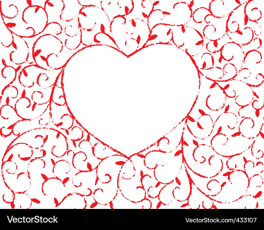 Floral Heart Vine vector image