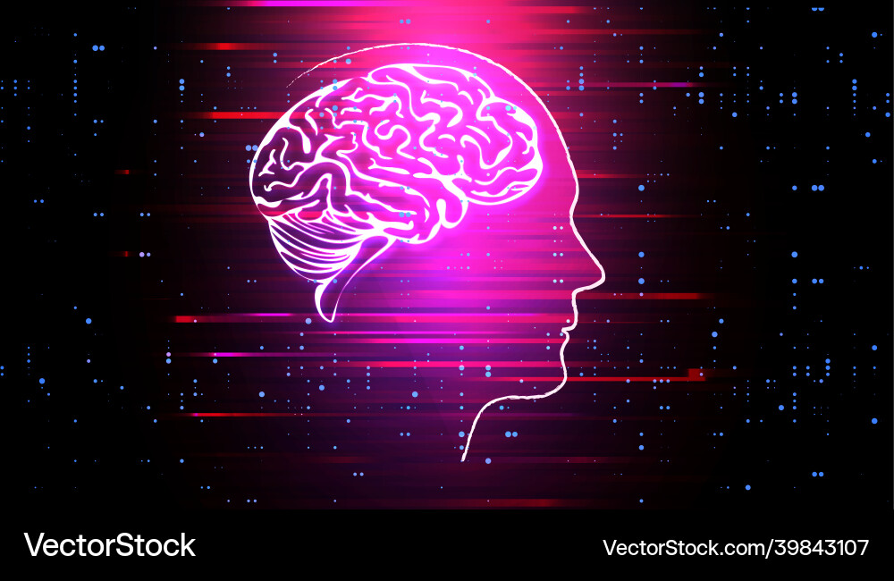 Futuristic Brain Data Visualization vector image