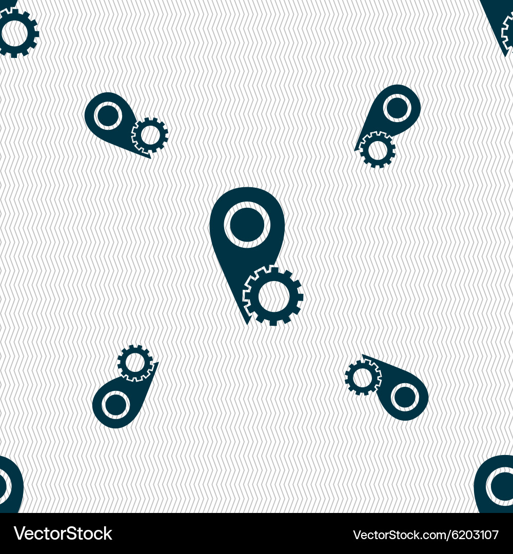Map pointer setting icon sign seamless pattern Vector Image