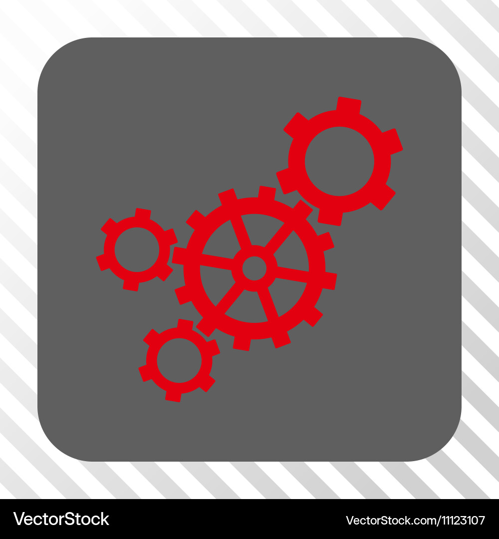 Mechanism rounded square button vector image