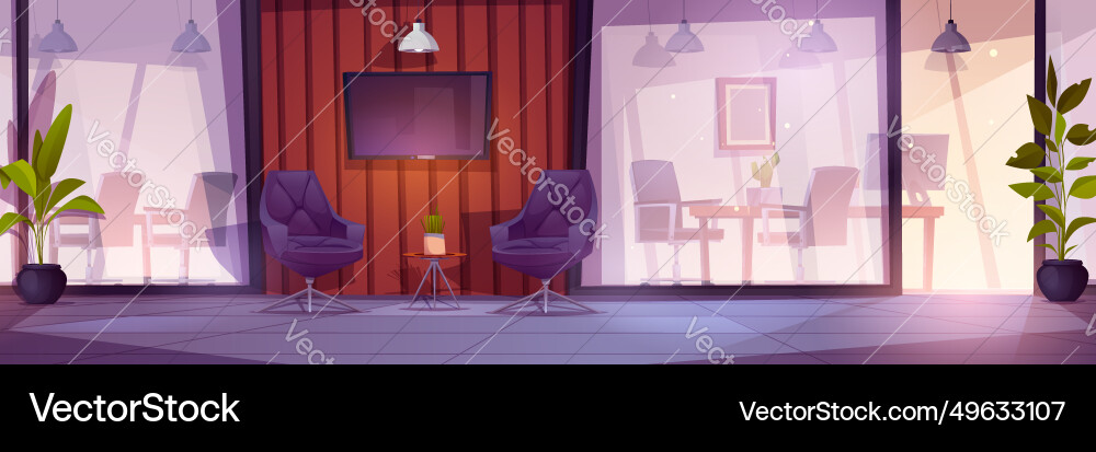 Modern workspace with glass wall Modern workspace with glass wall vector image