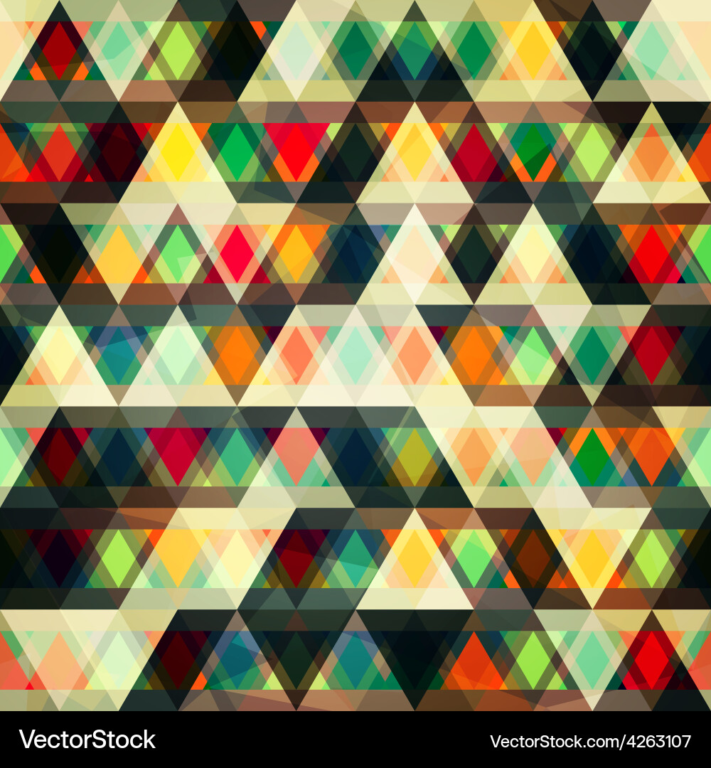 Mosaic triangles seamless pattern vector image
