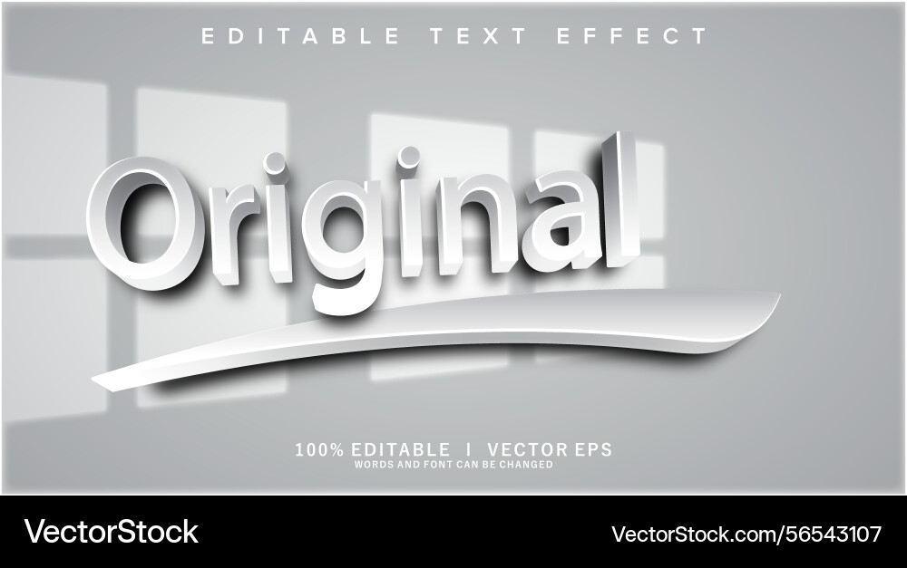 Original text effect with modern style design vector image