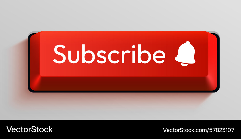 Red computer subscribe key on white background Vector Image