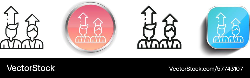 Rival icon thin linear regular and button style Vector Image