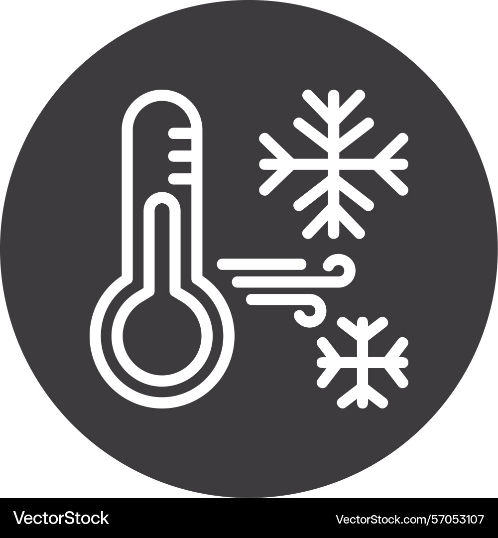 Snowflake with thermometer line circle style icon Vector Image