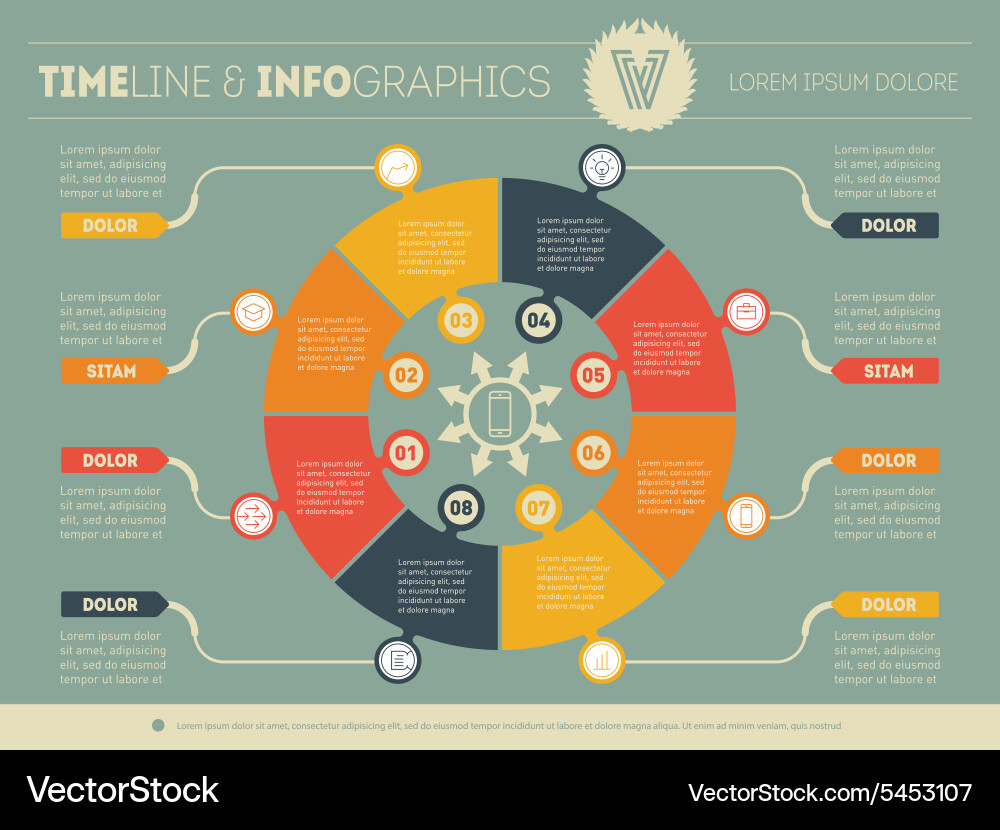 Web template for circle diagram or presentation vector image