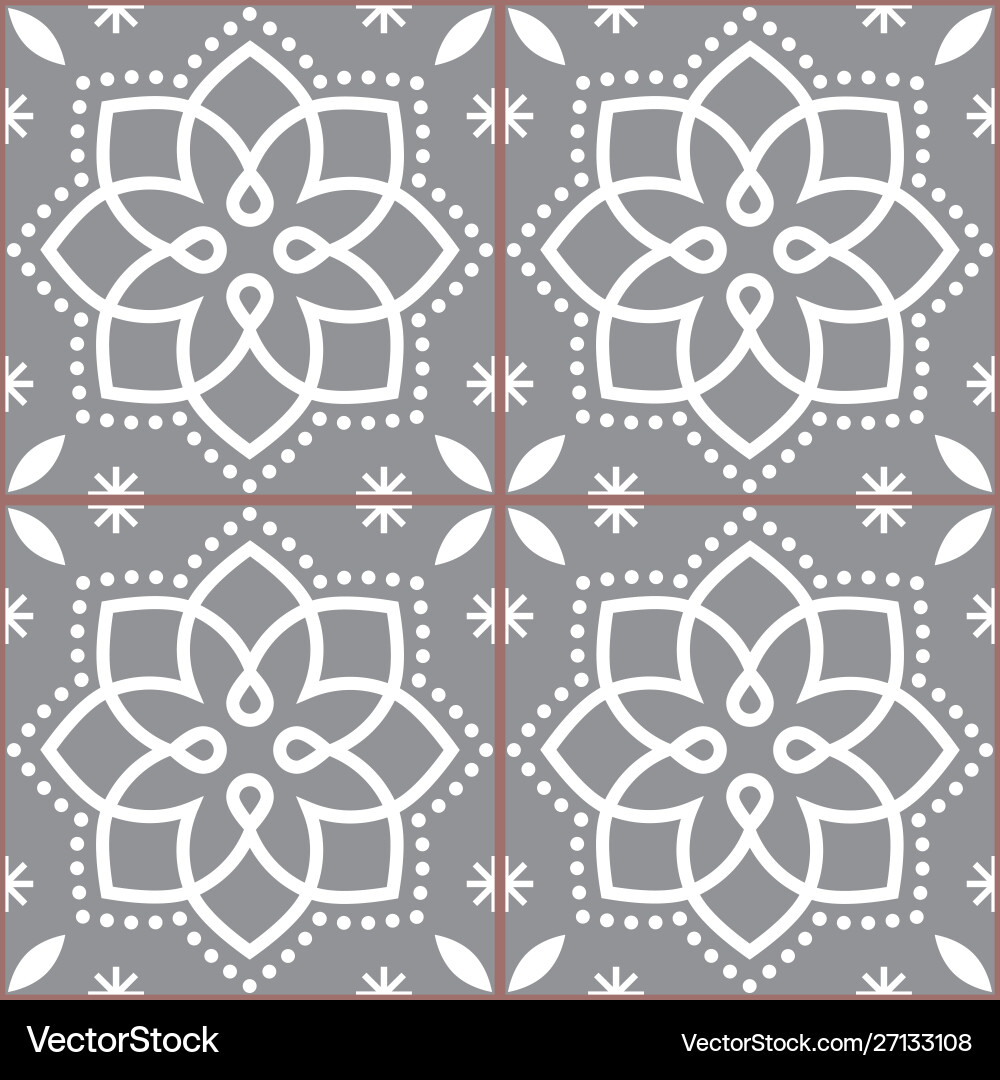 Azulejo Tile Pattern Vector Image