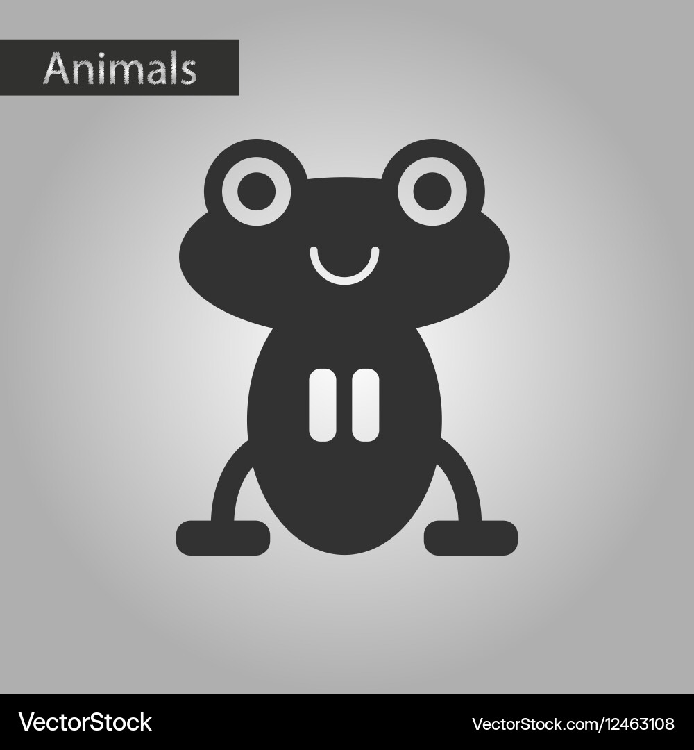 Black and white style icon frog cartoon Vector Image