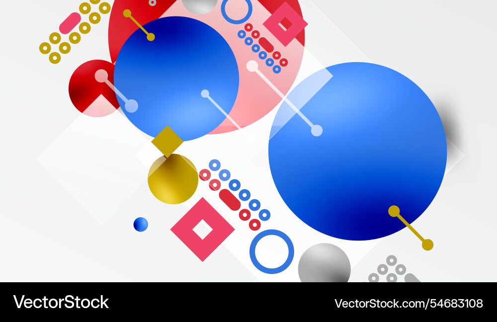 Circles and elements geometric abstract background Vector Image