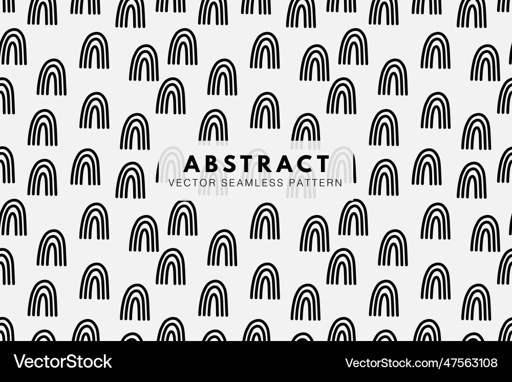 Curve lines rainbow boho style abstract pattern vector image