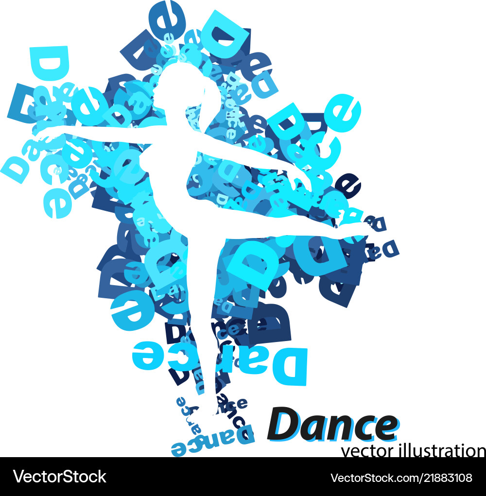 Dancing Silhouette Girl Vector Image