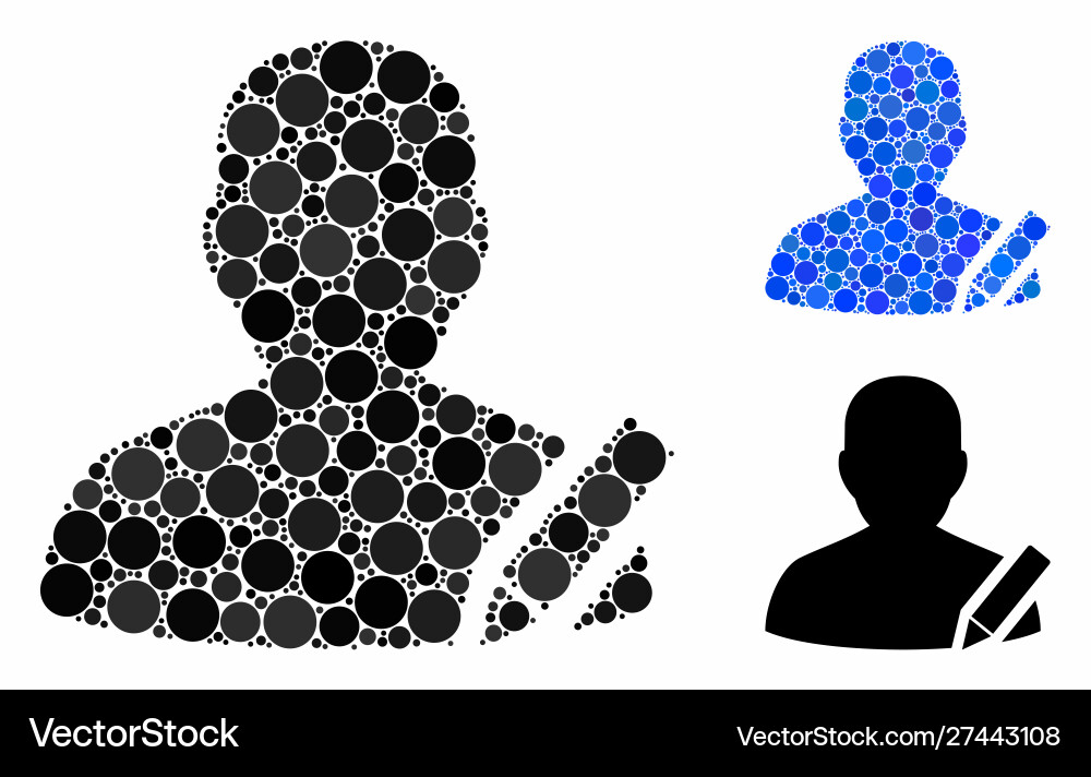 Edit user composition icon round dots vector image