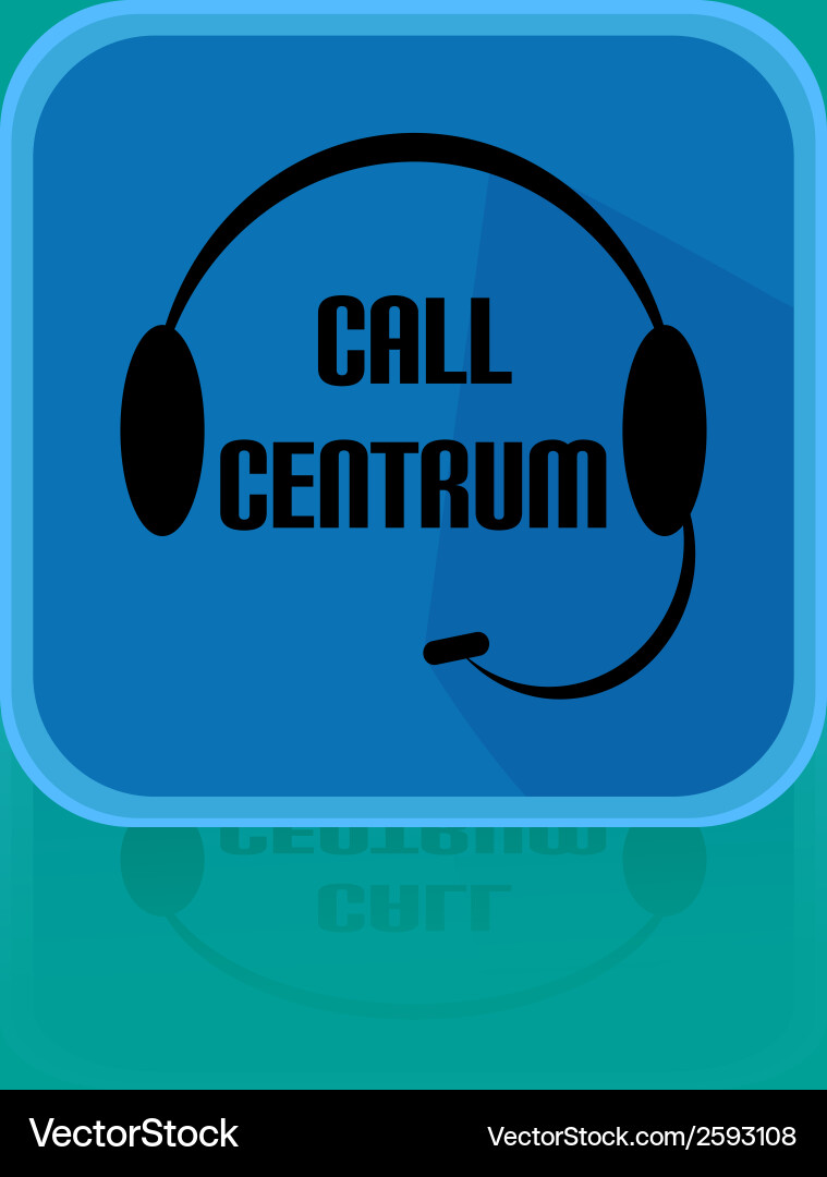 Flat design button call centrum vector image