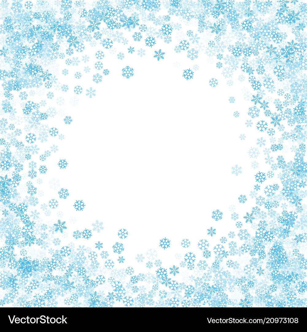 Frame or border of random scatter snowflakes Frame or border of random scatter snowflakes vector image
