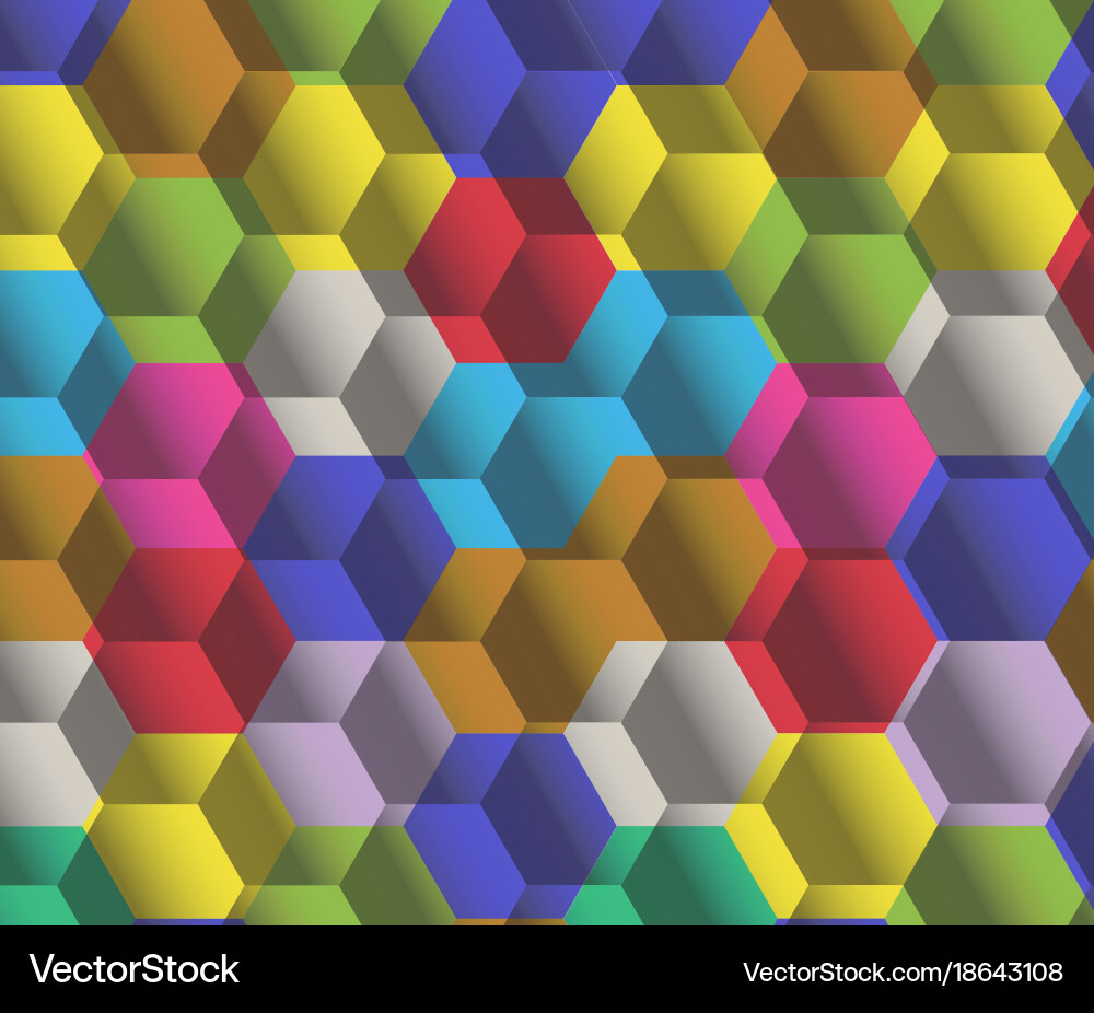 Geometric Colorful Hexagon Pattern vector image