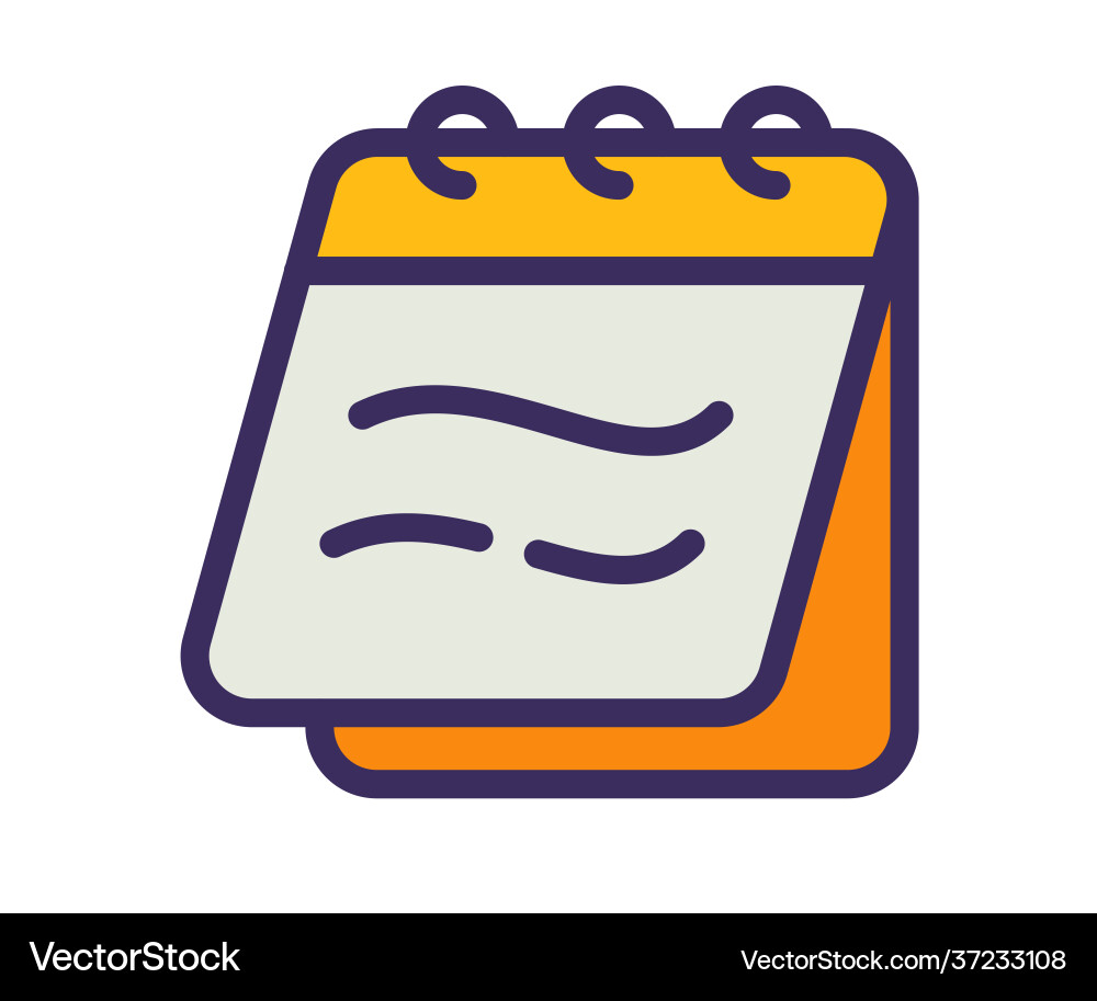 Notebook notes notepad single isolated icon Notebook notes notepad single isolated icon vector image