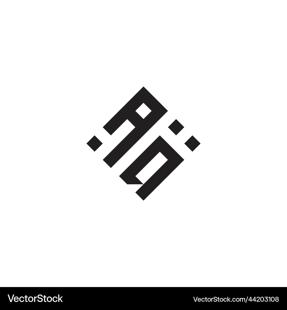 Qa geometric logo initial concept with high Vector Image