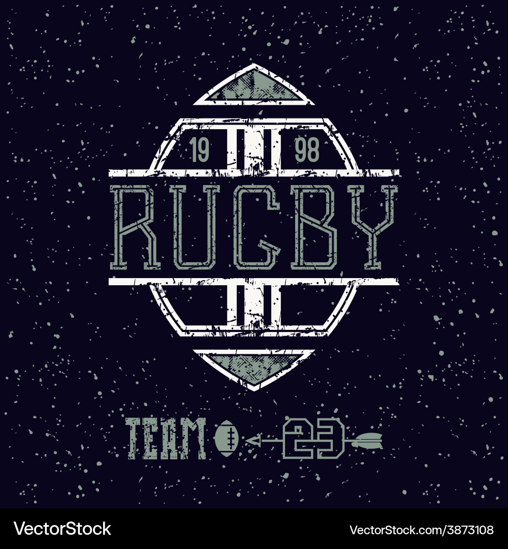 Rugby Shield Emblem Vector Image