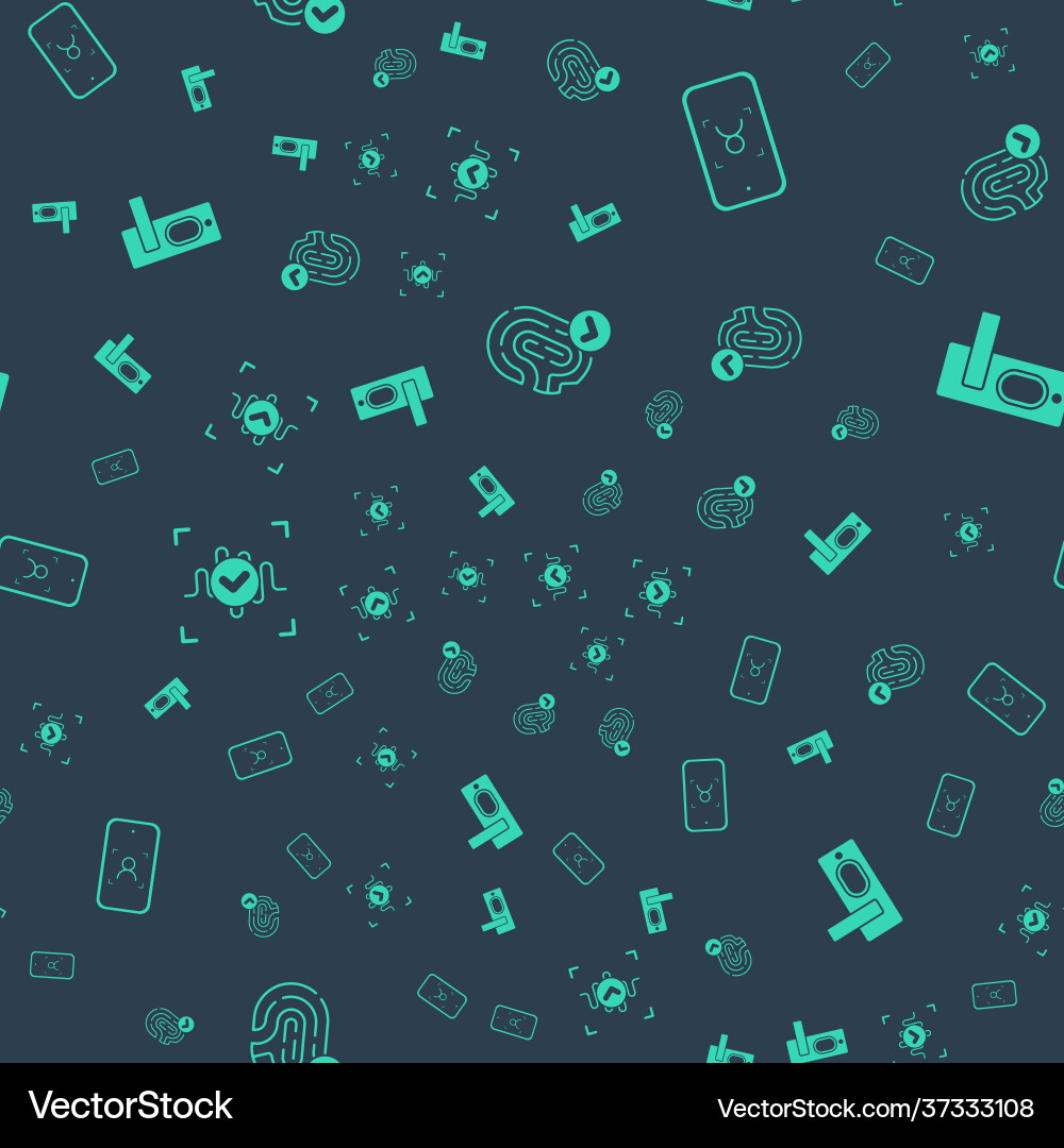 Set fingerprint mobile and face recognition Set fingerprint mobile and face recognition vector image
