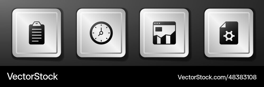 Set to do list or planning clock graph chart vector image