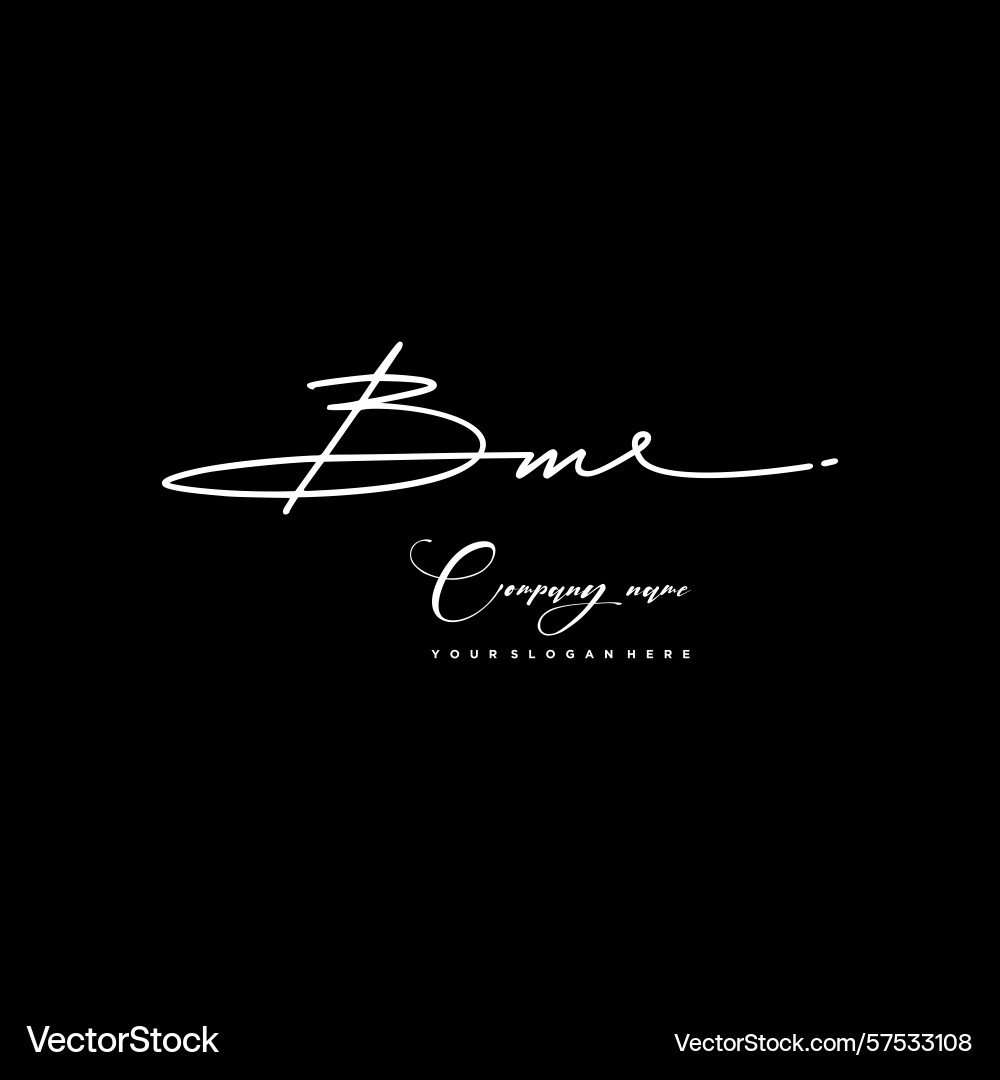Signature style bm initial logos initials logo Signature style bm initial logos initials logo Vector Image