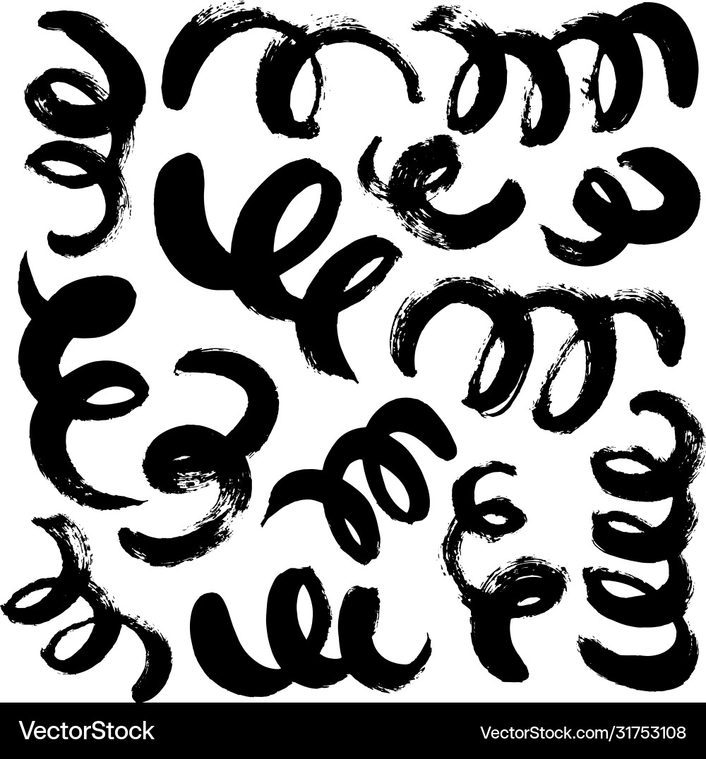 Swirls & Curls: Abstract Line Elements vector image