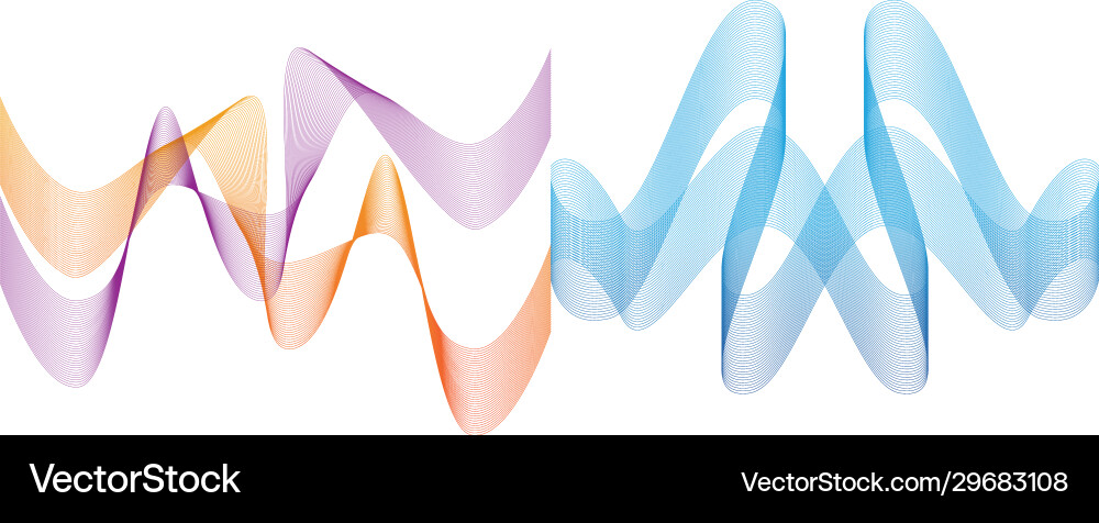 Waves line gradient design vector image