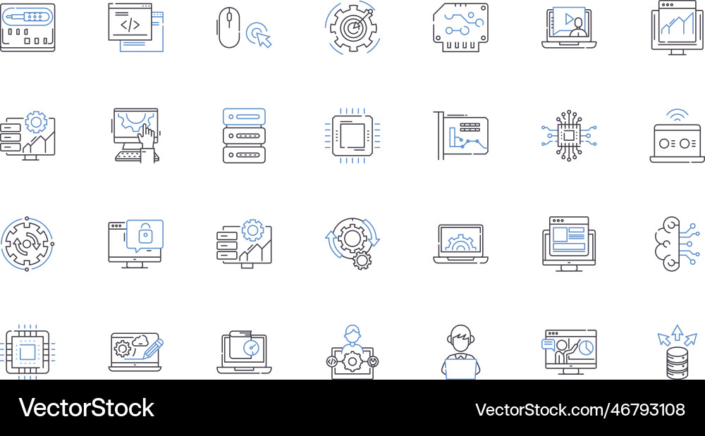 Web app line icons collection accessibility Web app line icons collection accessibility vector image