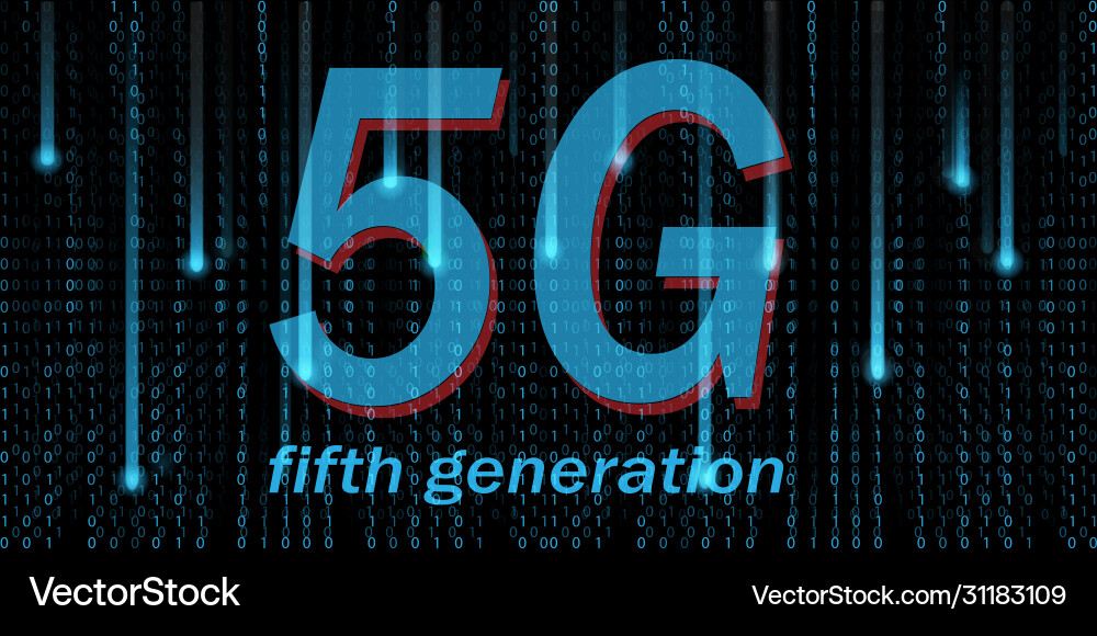 5g Mobilnetz Big Data Binärcode Flow 5g Mobilnetz Big Data Binärcode Flow vektorbild