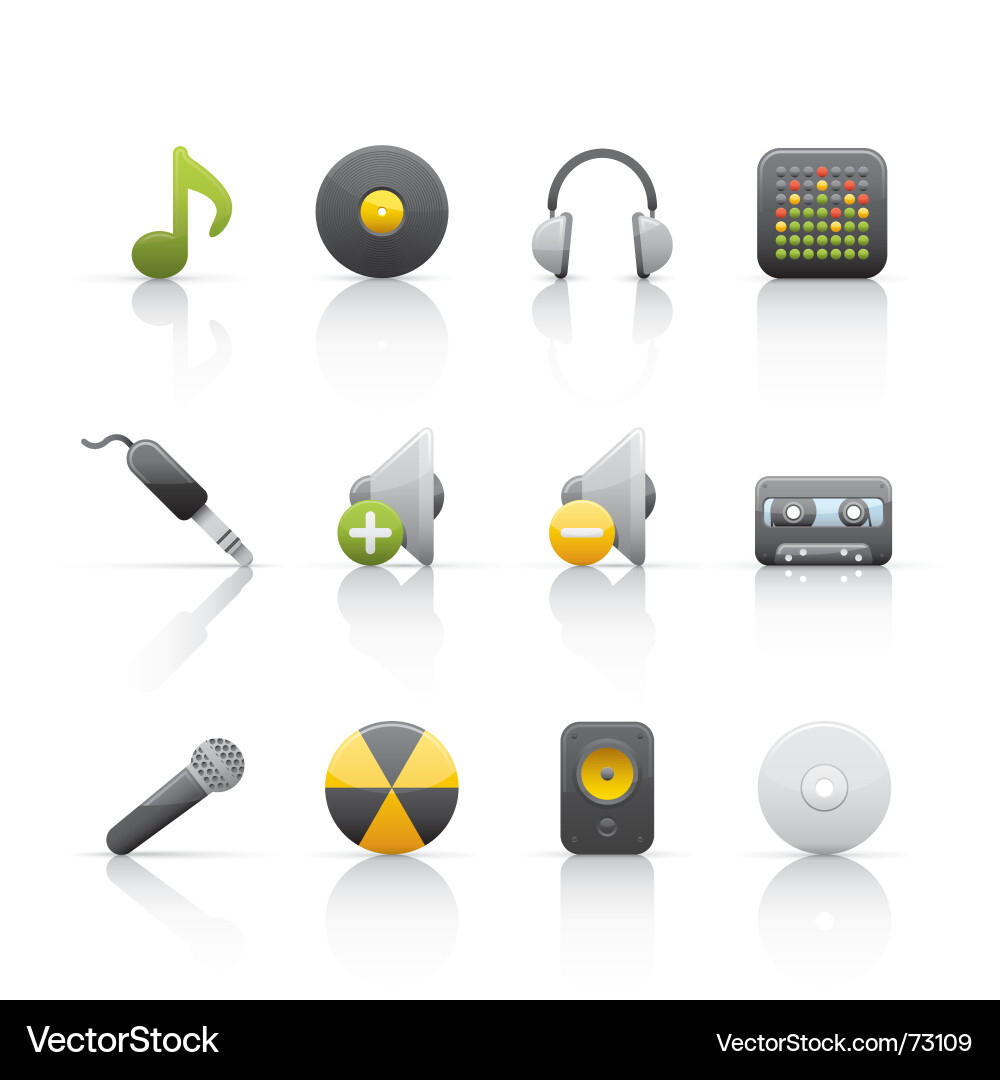 Audio Equipment Icon Set Vector Image