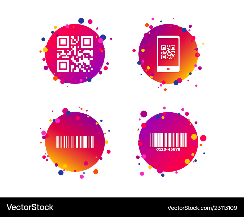Bar and qr code icons scan barcode symbol Bar and qr code icons scan barcode symbol vector image