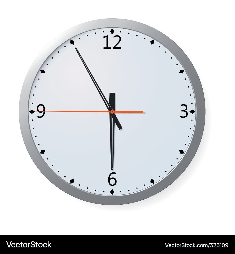 Clock on Wall Royalty Free Vector Image - VectorStock