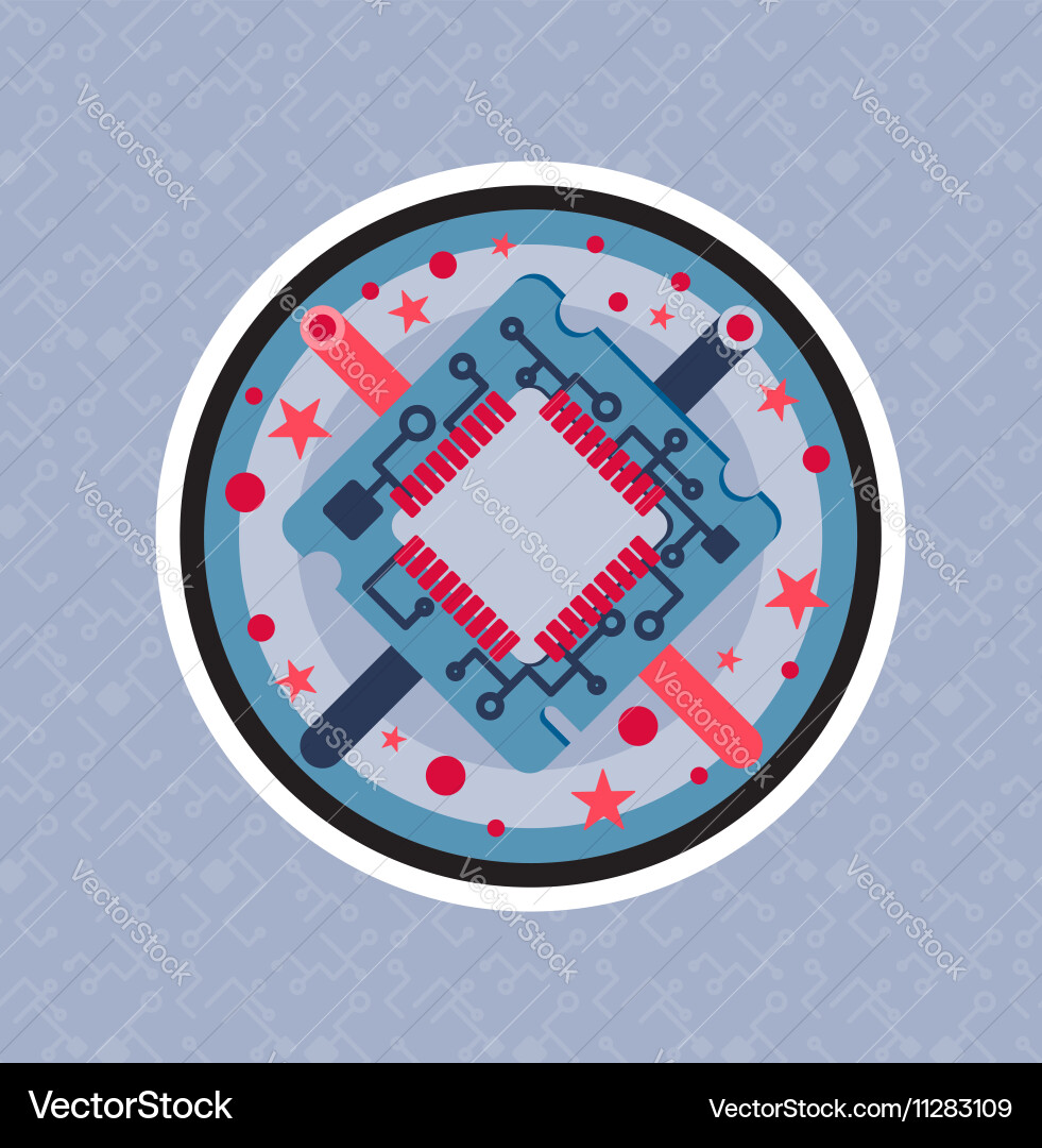 Computer processor chip vector image