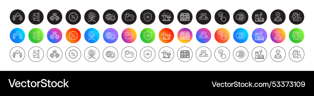 Exit ethics and world water line icons for web Exit ethics and world water line icons for web vector image