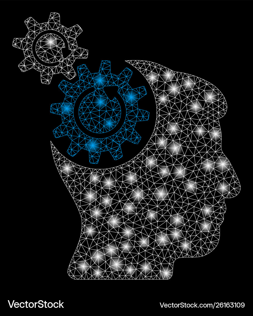 Flare mesh 2d head cogs rotation with spots Flare mesh 2d head cogs rotation with spots vector image