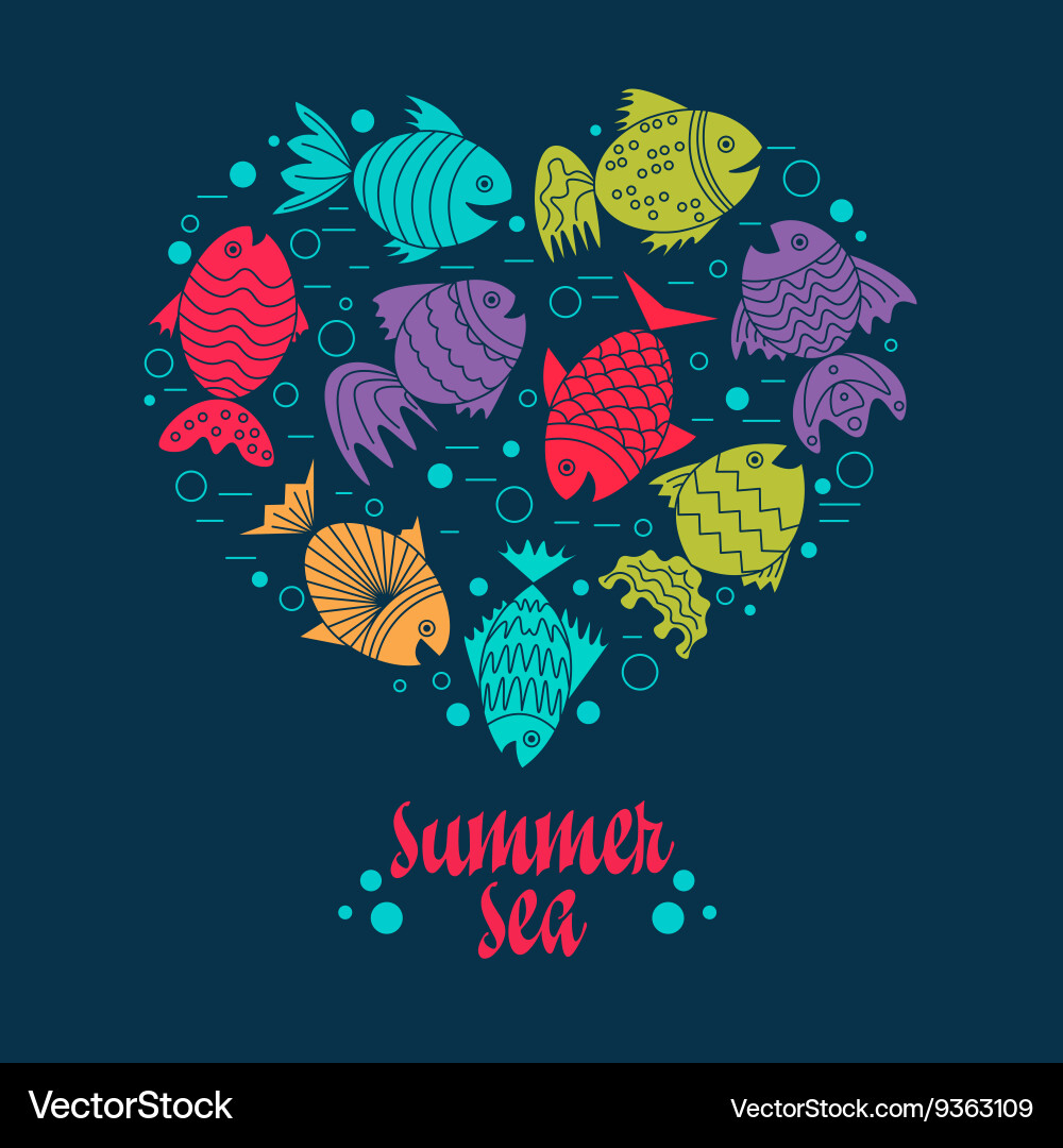 Frame for text with fish vector image