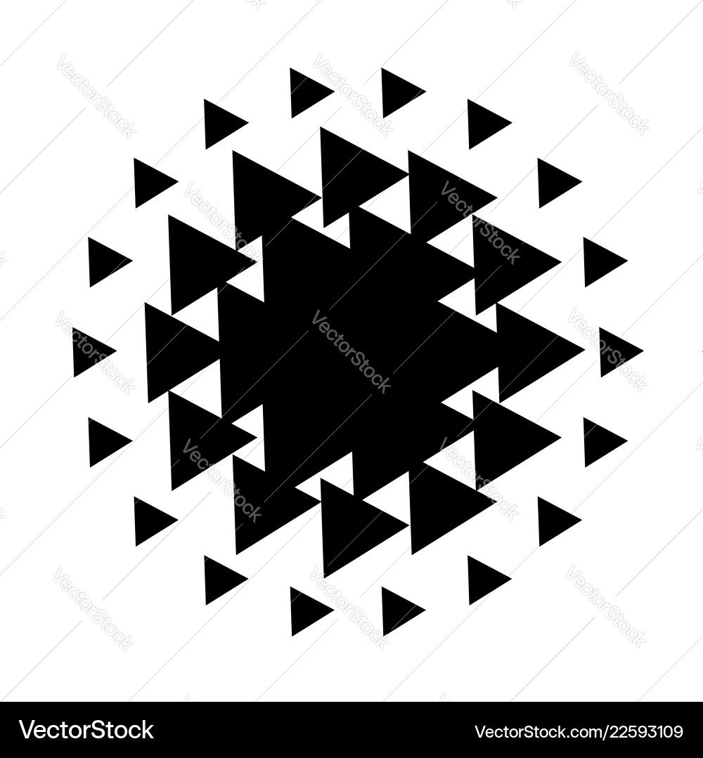 Halftone element with square or triangle instead Halftone element with square or triangle instead vector image