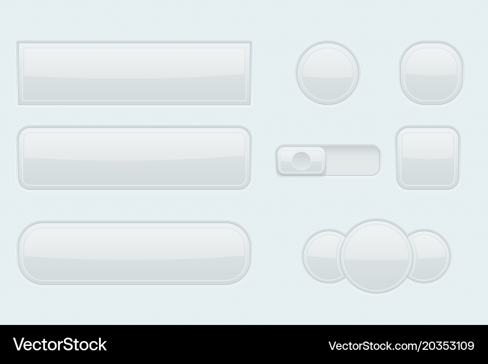 Light grey interface buttons vector image