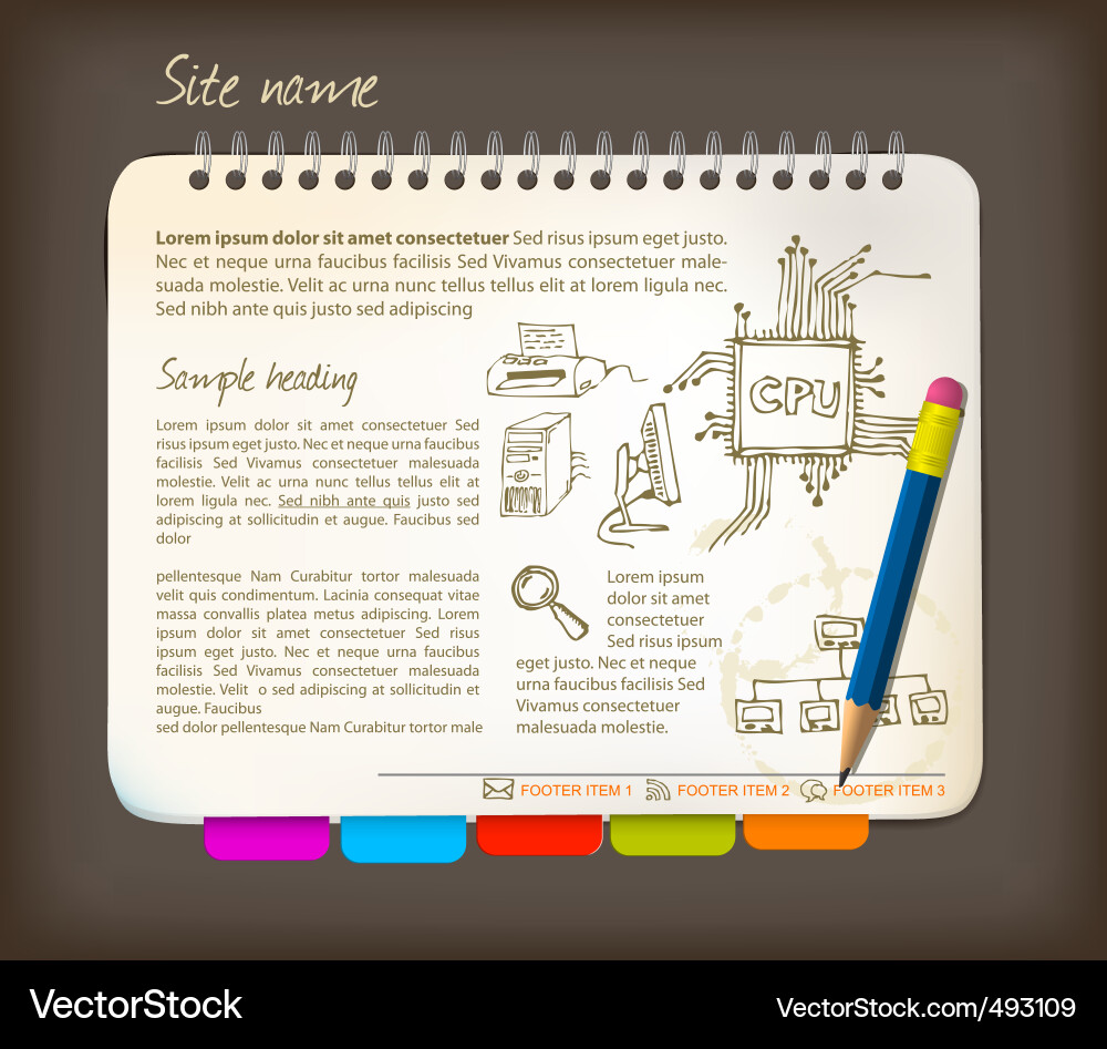 Open Notepad with Bookmarks vector image