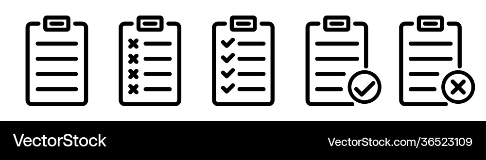 Paper document icons checklist Paper document icons checklist vector image